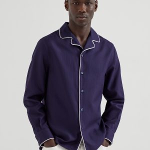Shirt with camp collar