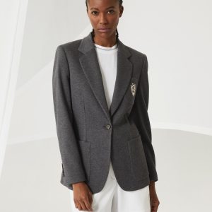 Piqu?? blazer