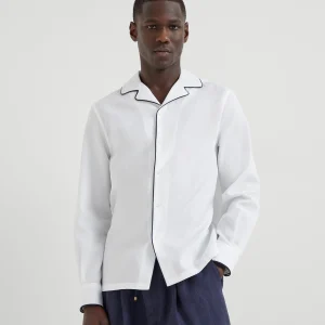 Shirt with camp collar