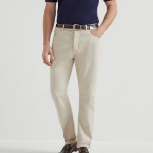 Dyed denim trousers