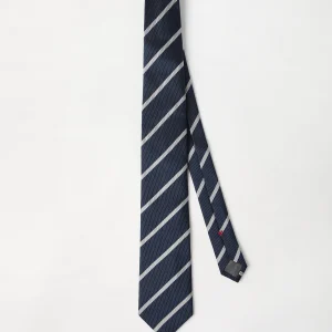 Striped silk necktie