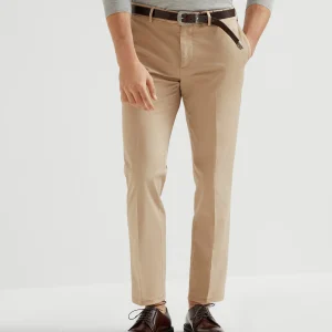 Gabardine garment dyed trousers