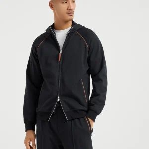 Hooded zip-up sweatshirt