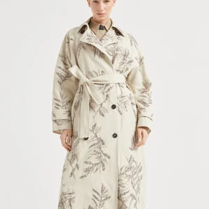 Flora Embroidery trench coat