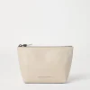 Calfskin clutch bag with monili