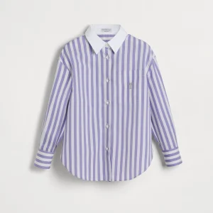 Striped poplin shirt