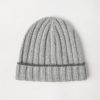 Cashmere rib knit beanie