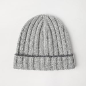Cashmere rib knit beanie