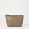 Leather clutch bag with monili