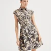 Herbarium Print Mini Chemisier dress