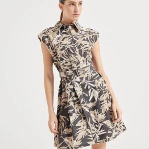 Herbarium Print Mini Chemisier dress
