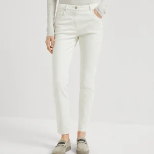 Stretch denim trousers