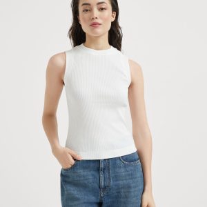 Ribbed jersey top