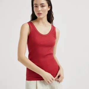 Ribbed jersey top