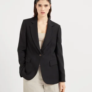 Twill blazer with monili