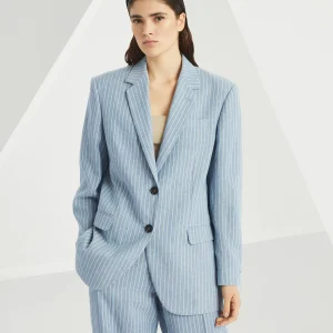 Twill blazer with monili
