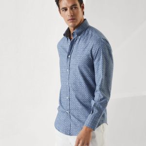 Printed twill shirt