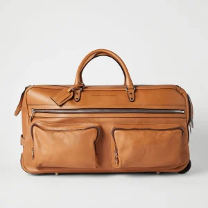 Cowhide trolley bag