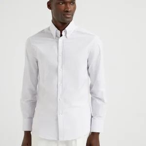 Striped poplin shirt