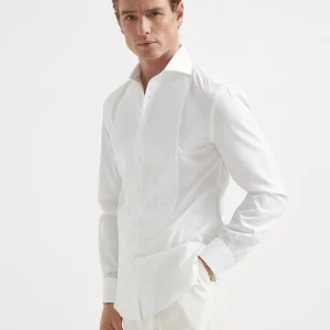 Tuxedo shirt with pleating