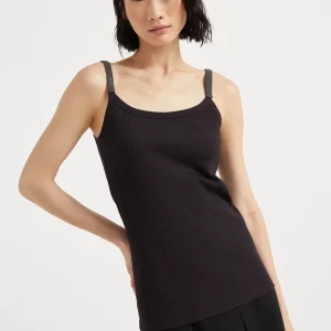 Ribbed jersey top