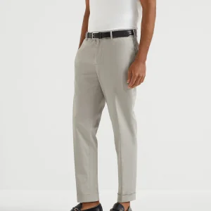 Gabardine garment dyed trousers