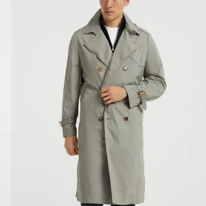 Water-resistant fabric trench coat