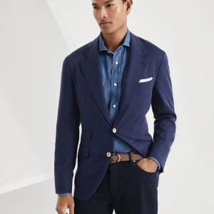 Twill unconstructed blazer