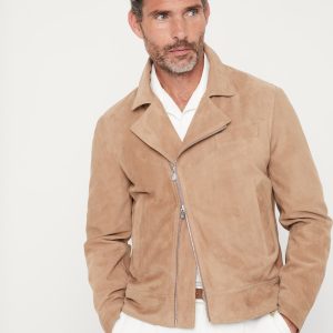 Suede biker jacket