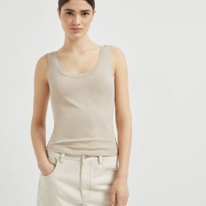 Ribbed jersey top