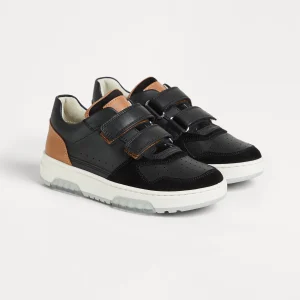 Calfskin and suede sneakers