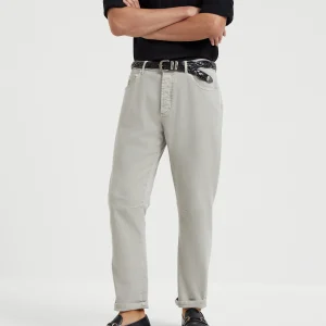 Dyed denim trousers
