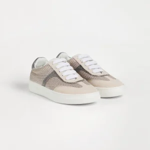 Suede and knit sneakers