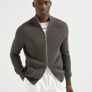 Zip-front cardigan