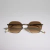 Geometric titanium sunglasses