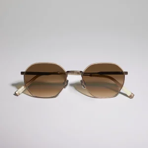 Geometric titanium sunglasses