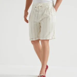 Chalk stripe Bermuda shorts