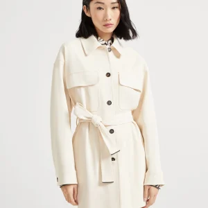 Twill blazer with monili