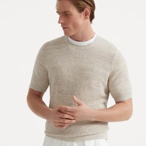 Linen and cotton T-shirt