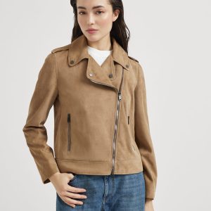 Suede biker jacket