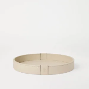 Tray with leather covering