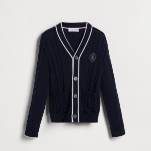 Cotton cardigan with logo