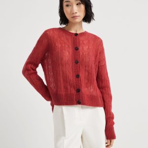 Cable knit cardigan