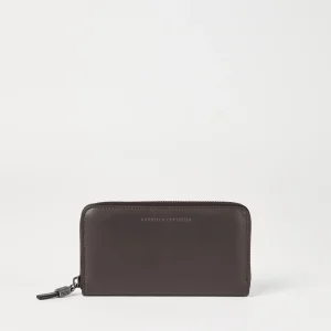 Calfskin wallet with monili