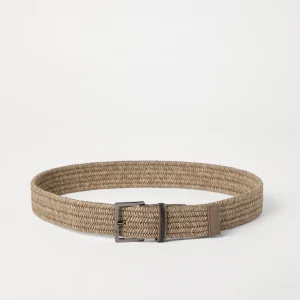 Raffia belt with monili