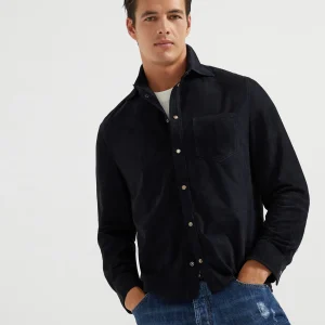 Double-face suede overshirt
