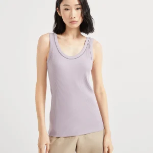 Ribbed jersey top