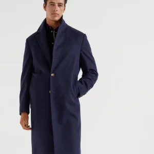 Cashmere & vicu?a beaver cloth coat