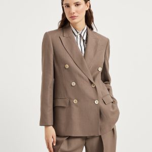Twill blazer with monili