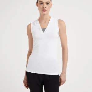 Ribbed jersey top